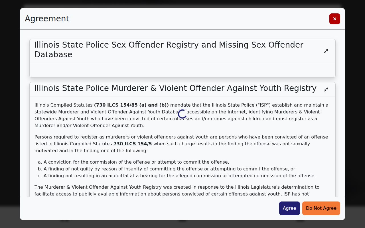 West Chicago resident lookup on the Illinois State Police registry